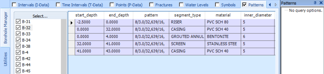 Patterns Tab